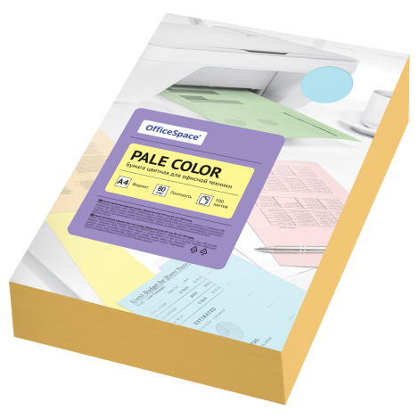 Бумага цветная OfficeSpace "Pale Color", А4, 80г/м2, 500л., (оранжевый) 356861